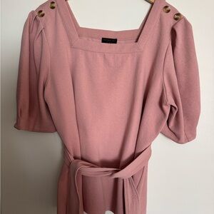 Anthropologie Pink Blouse with Button Accents